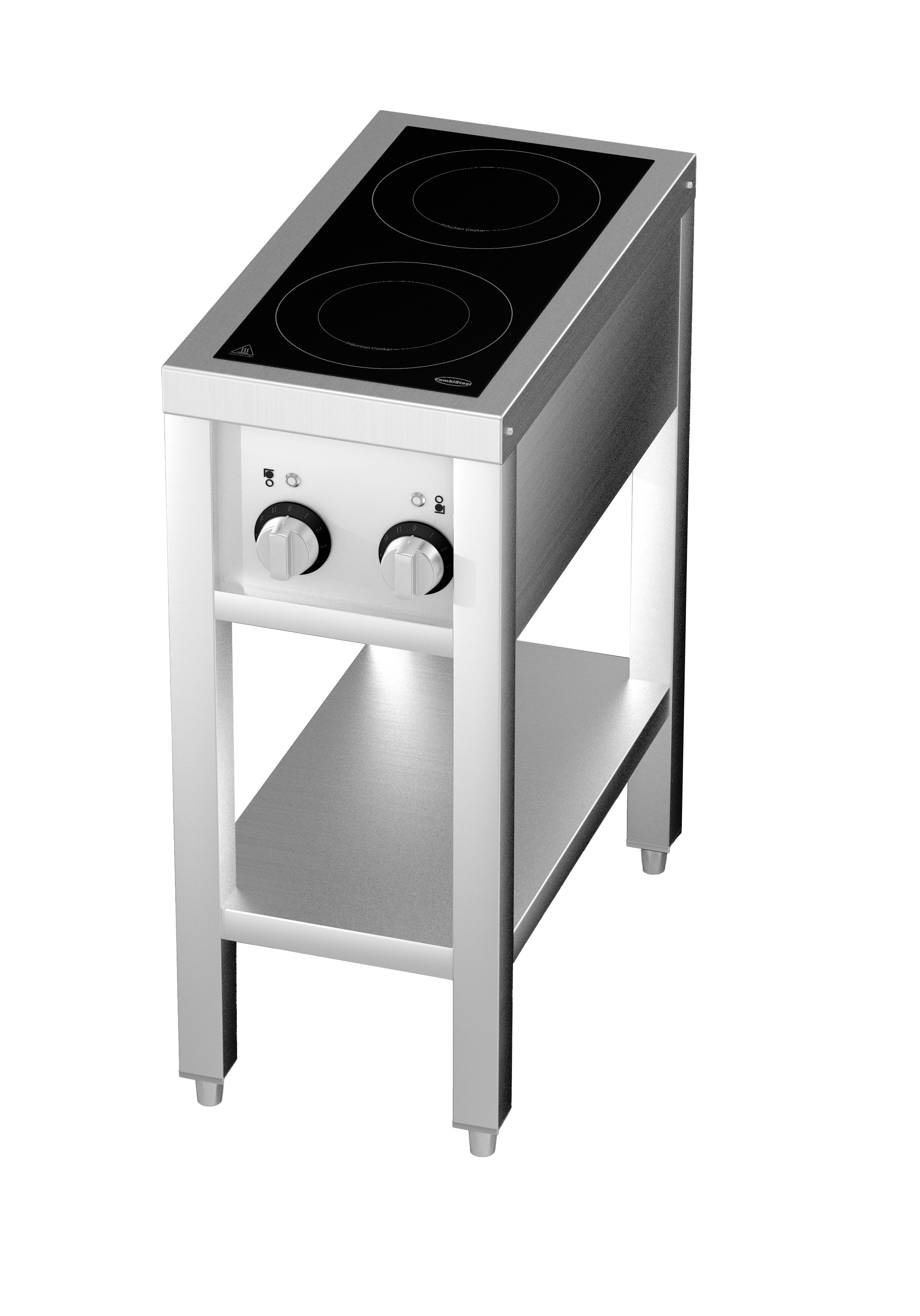 Induksjonskommen 2 kokeplatter med åpen ramme
