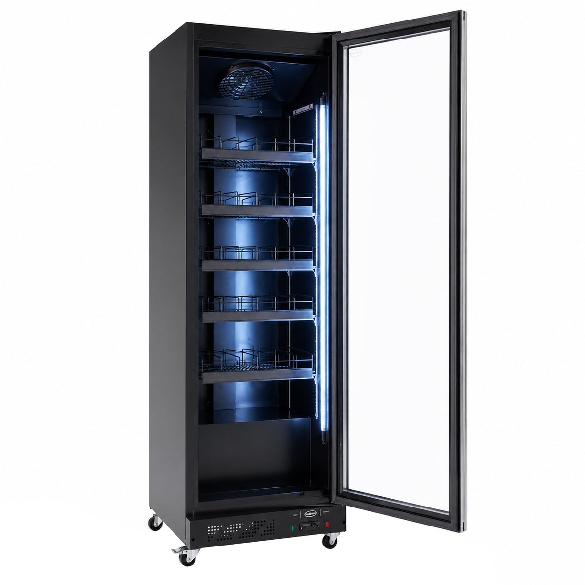 Kjøleskap 1 glassdør, sort, 620x600x1980 mm – bilde 4