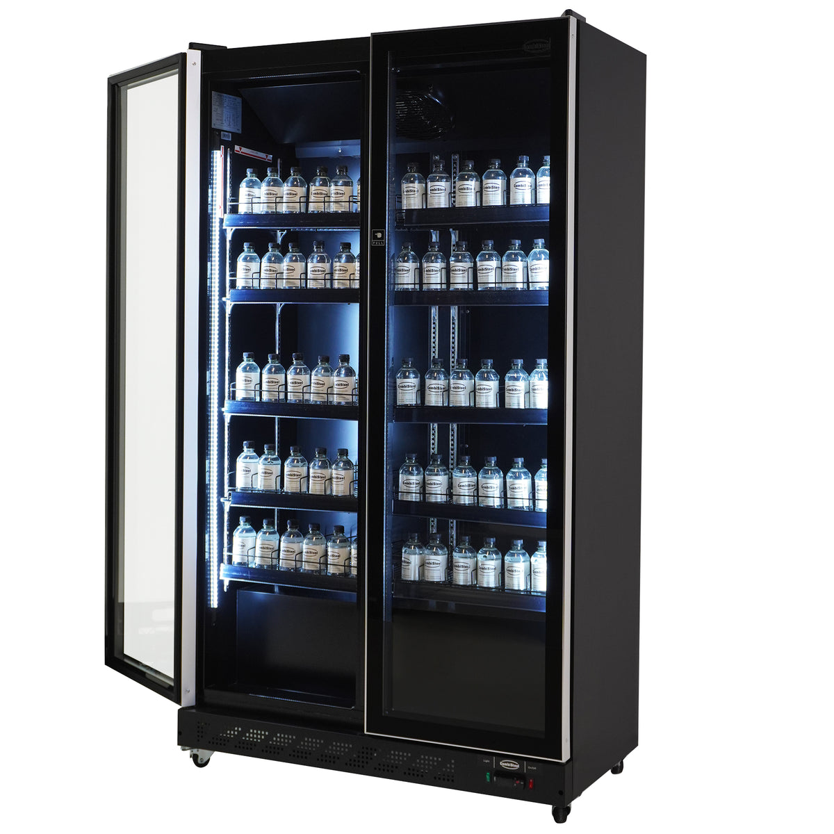 Kjøleskap 2 glassdører, sort, 1100x600x1980 mm – bilde 4
