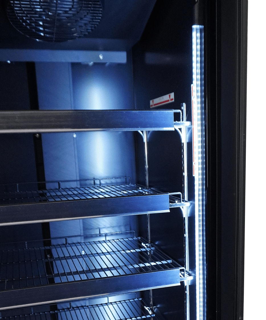 Kjøleskap 1 glassdør CEB-500R BL, sort, 620x705x2050 mm – bilde 9
