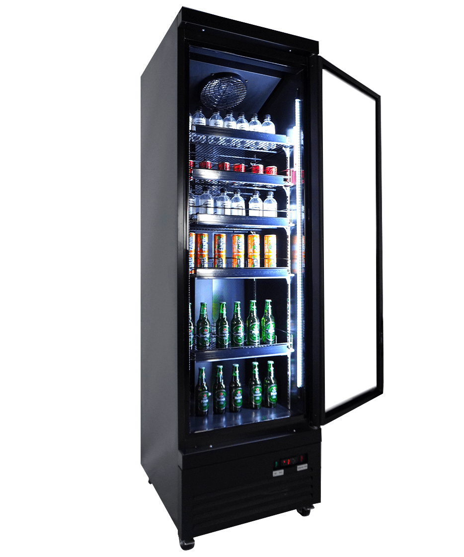 Kjøleskap 1 glassdør CEB-500R BL, sort, 620x705x2050 mm – bilde 5