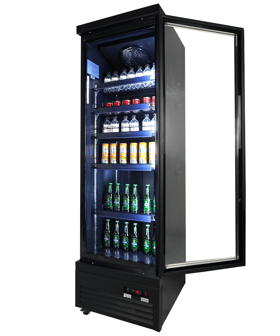 Kjøleskap 1 glassdør CEB-500R BL, sort, 620x705x2050 mm – bilde 6