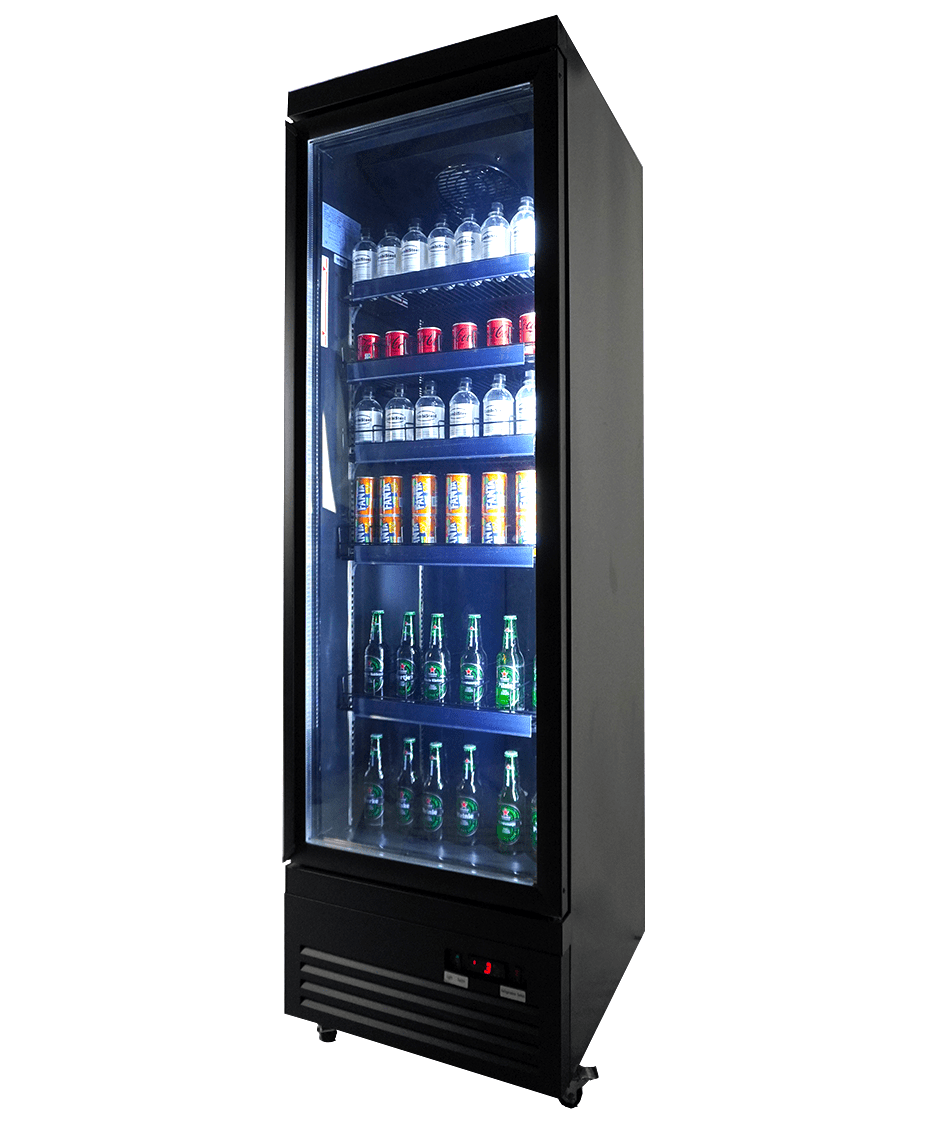 Kjøleskap 1 glassdør CEB-500R BL, sort, 620x705x2050 mm – bilde 4