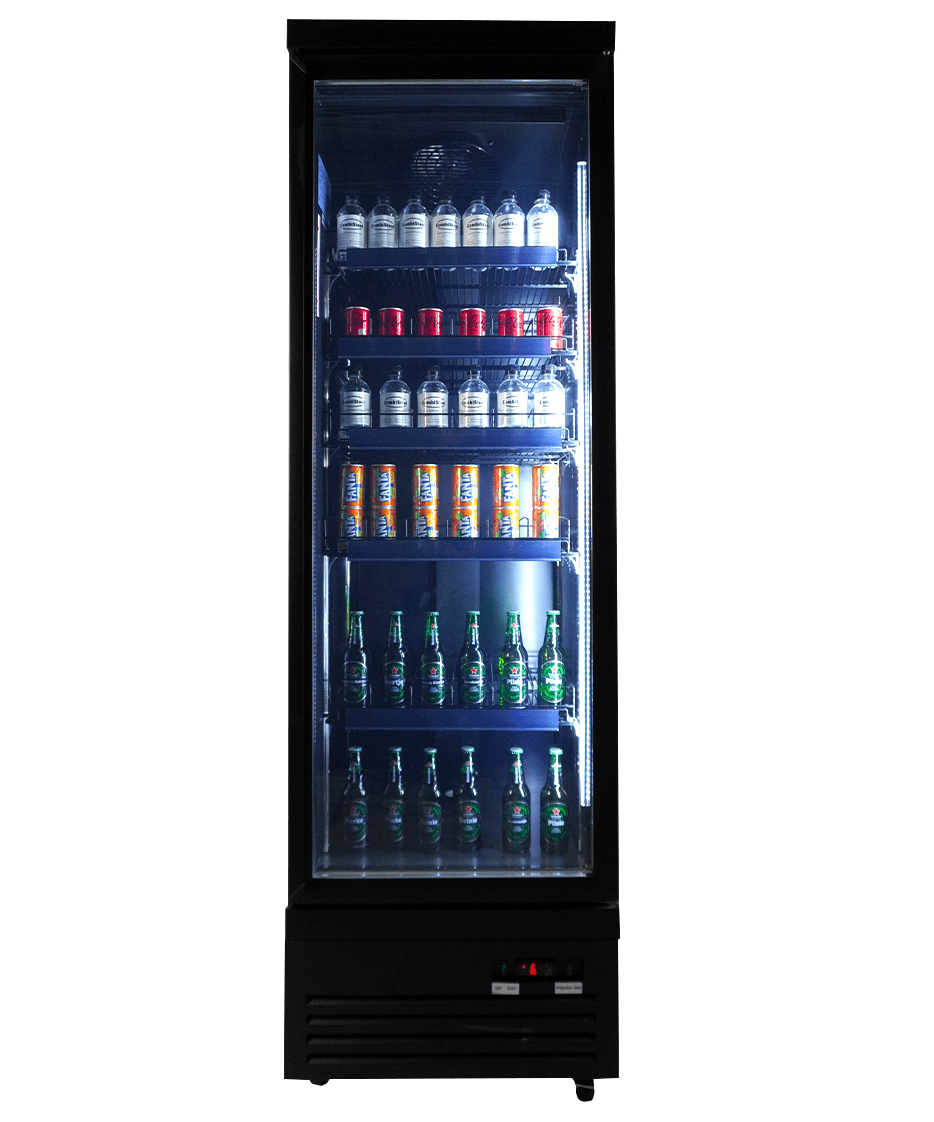 Kjøleskap 1 glassdør CEB-500R BL, sort, 620x705x2050 mm – bilde 3
