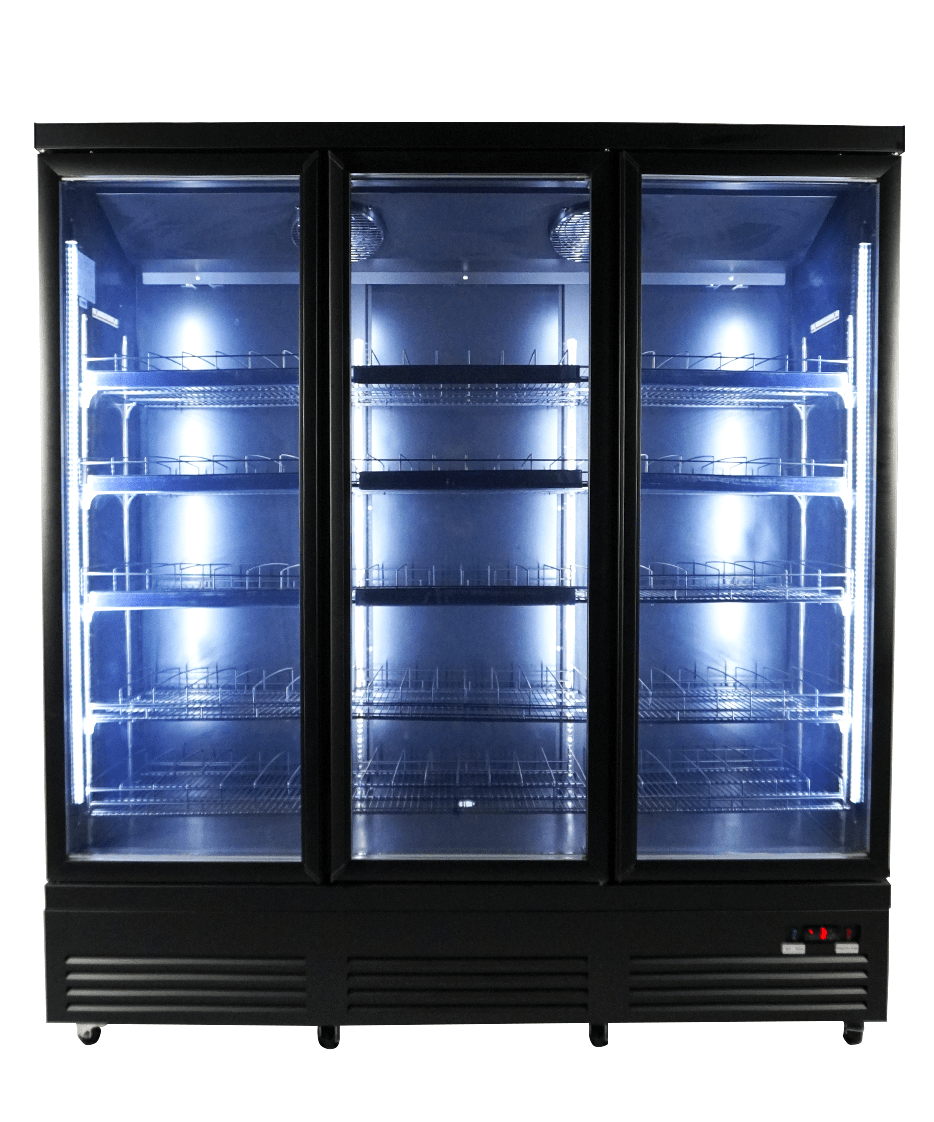Kjøleskap 3 glassdører CEB-1600R BL, sort, 1880x705x2050 mm – bilde 3