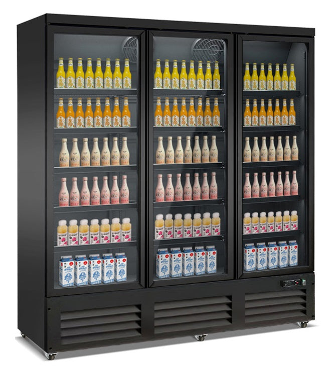 Kjøleskap 3 glassdører sort ceb-1600r bl