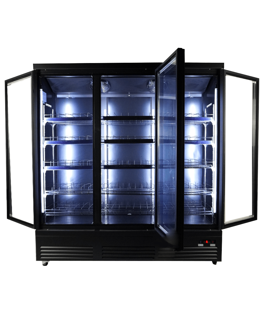 Kjøleskap 3 glassdører CEB-1600R BL, sort, 1880x705x2050 mm – bilde 5