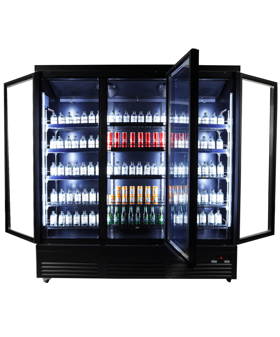 Kjøleskap 3 glassdører CEB-1600R BL, sort, 1880x705x2050 mm – bilde 8