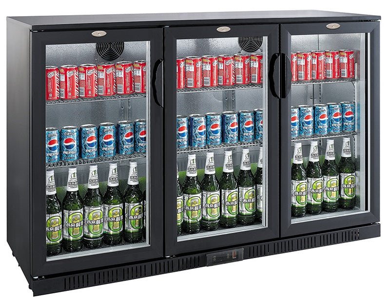 Backbar cooler sort 3 dører