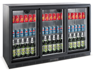 Backbar cooler sort 3 skydedører