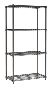 Hyllereol 4 nivåer, flatpakket, sort, 900x450x1800 mm