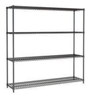Hyllereol 4 nivåer, flatpakket, sort, 1800x450x1800 mm