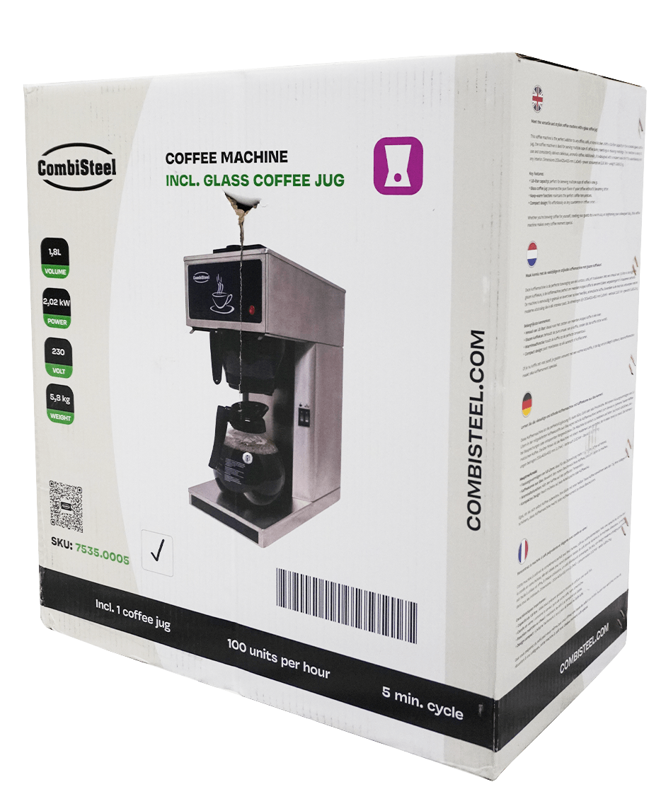 Kaffetrakter med 1 glasskanne 1,8L, 205x405x455 mm – bilde 14