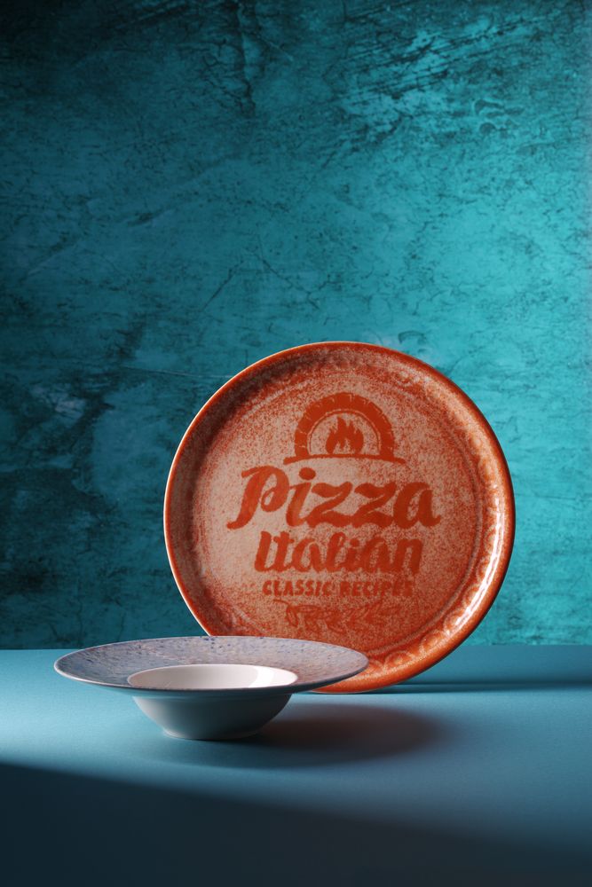 Pizzatallerken - Mursteinrød - 310mm