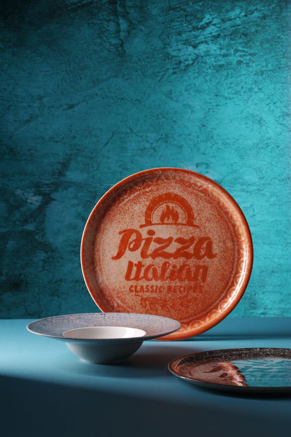 Pizzatallerken - Mursteinrød - 310mm, Min. kjøp: 6