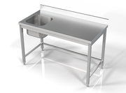 Oppvaskbenk med 1 kum venstre, 1400x700x850 mm