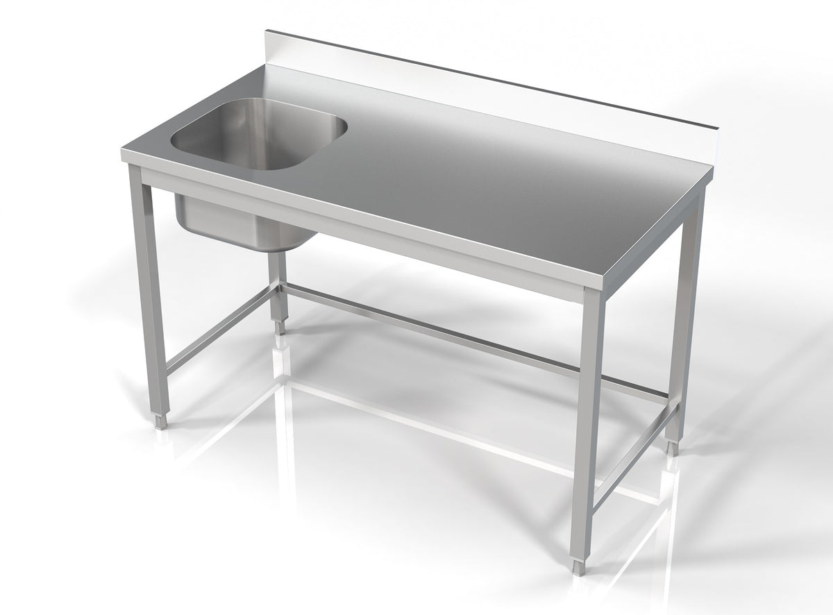 Oppvaskbenk med 1 kum venstre, 1400x700x850 mm