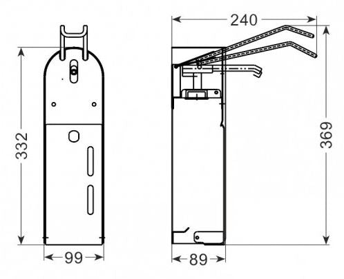 Desinfeksjonspost inkl. albue-operert dispener