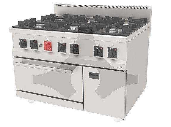 GASS KOKETOPP / KOKEBORD 900SERIE MED OVN - Atalay AGK-1290