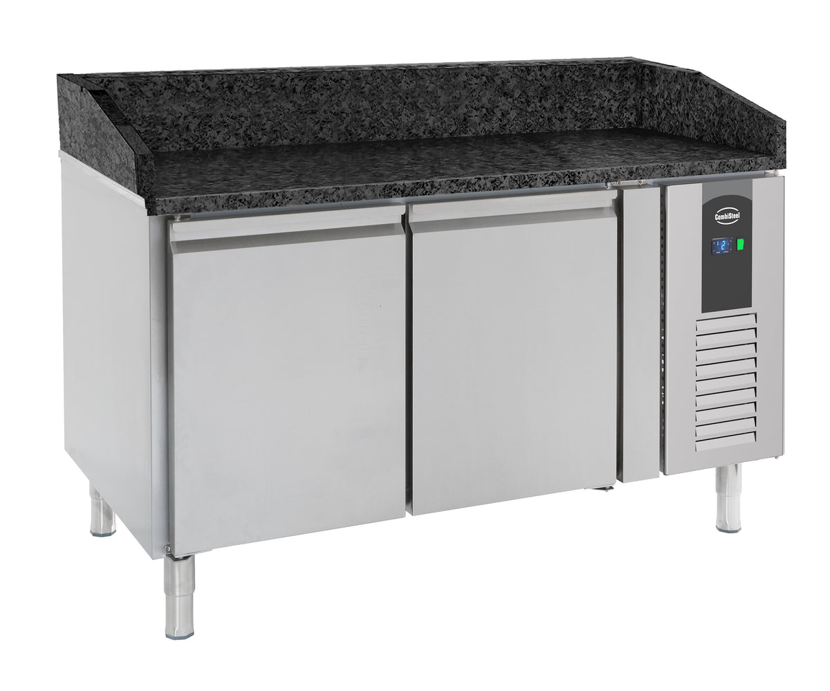 Pizzabenk 2 dører med sort granittplate, 1510x800x1000 mm