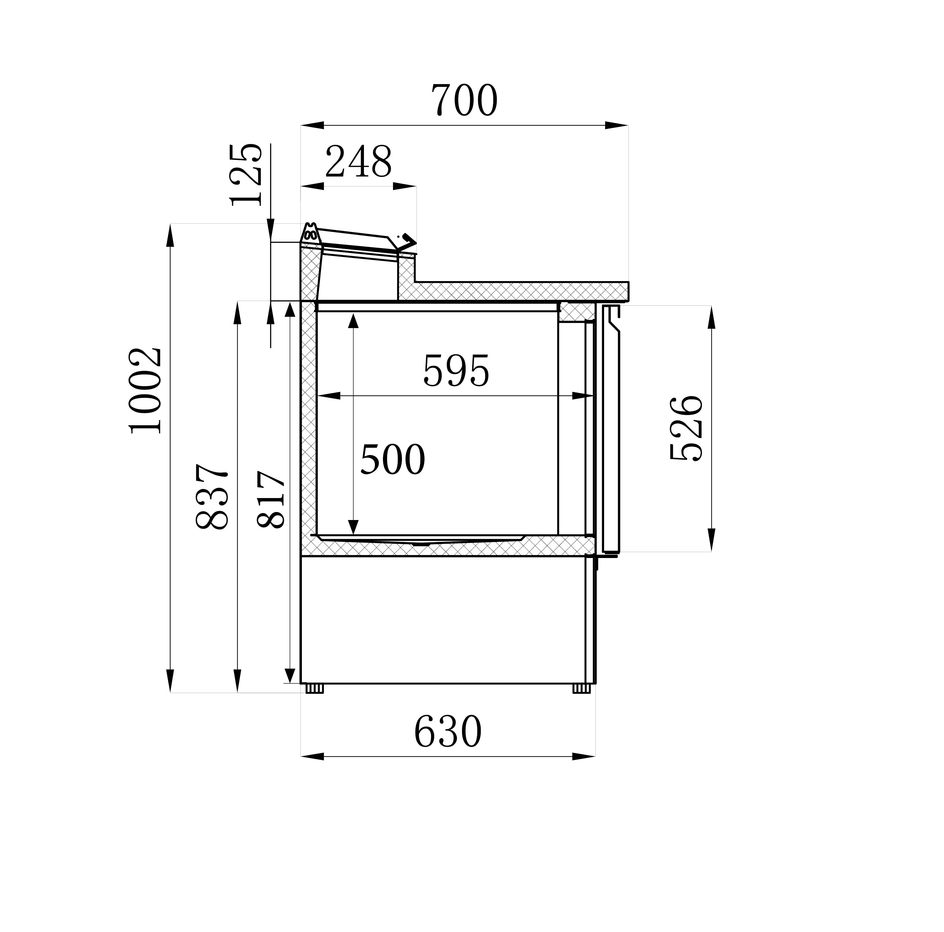 Saladette 2 dørs 5x1/6gn beholder