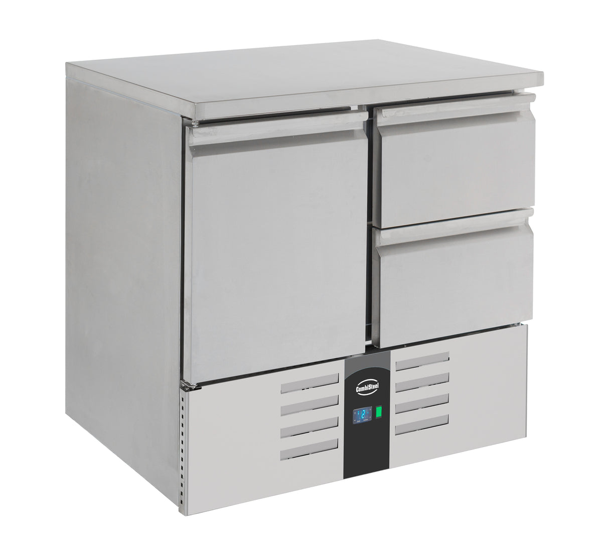 Kjølebenk Compact Line, 1 dør og 2 skuffer, 900x700x875 mm