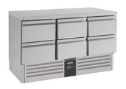 Kjølebenk Standard Line, 6 skuffer, 1365x700x875 mm
