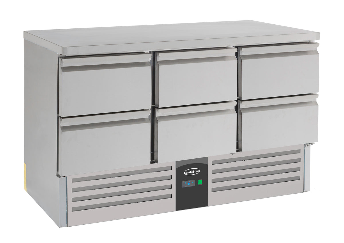 Kjølebenk Standard Line, 6 skuffer, 1365x700x875 mm
