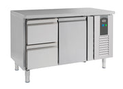 Kjølebenk Standard Line, 1 dør og 2 skuffer, 1360x700x850 mm