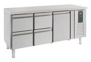Kjølebenk Standard Line, 1 dør og 4 skuffer, 1795x700x850 mm