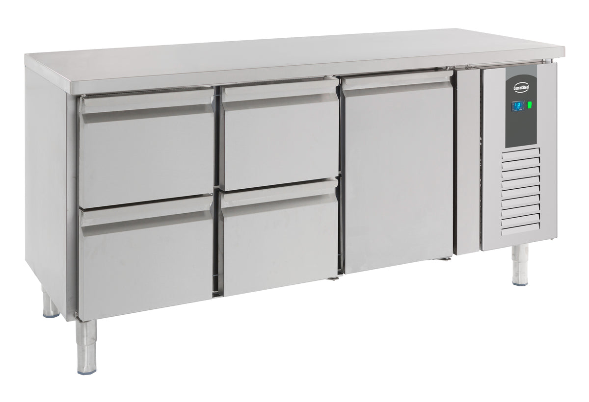 Kjølebenk Standard Line, 1 dør og 4 skuffer, 1795x700x850 mm