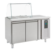 Kjølebenk Standard Line med glassoverbygg, 2 dører, R600a, 1360x700x1365 mm