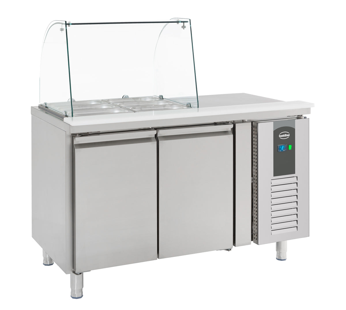 Kjølebenk Standard Line med glassoverbygg, 2 dører, R600a, 1360x700x1365 mm