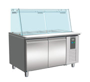 Kjølebenk Standard Line med glassoverbygg, 2 dører, R290, 1360x700x1365 mm