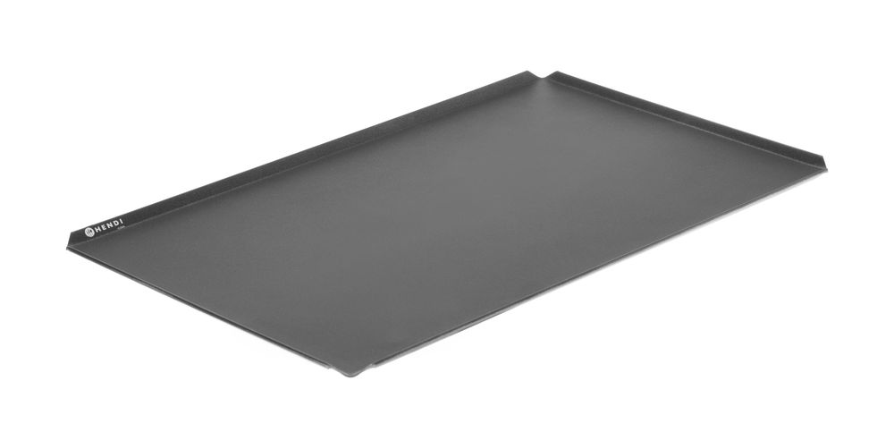 Stekebrett med slippbelegg 600x400, 4 kanter, sort – bilde 3