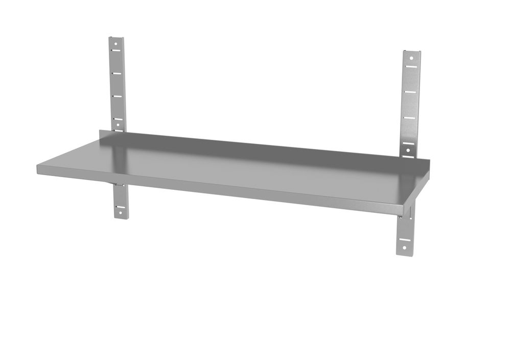 Vegghylle justerbar, enkel, med 2 braketter, 2 stk., 1000x300x(H)600mm