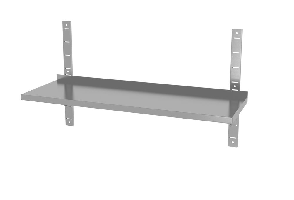 Vegghylle justerbar, enkel, med 2 braketter, 4 stk., 1400x300x(H)600mm