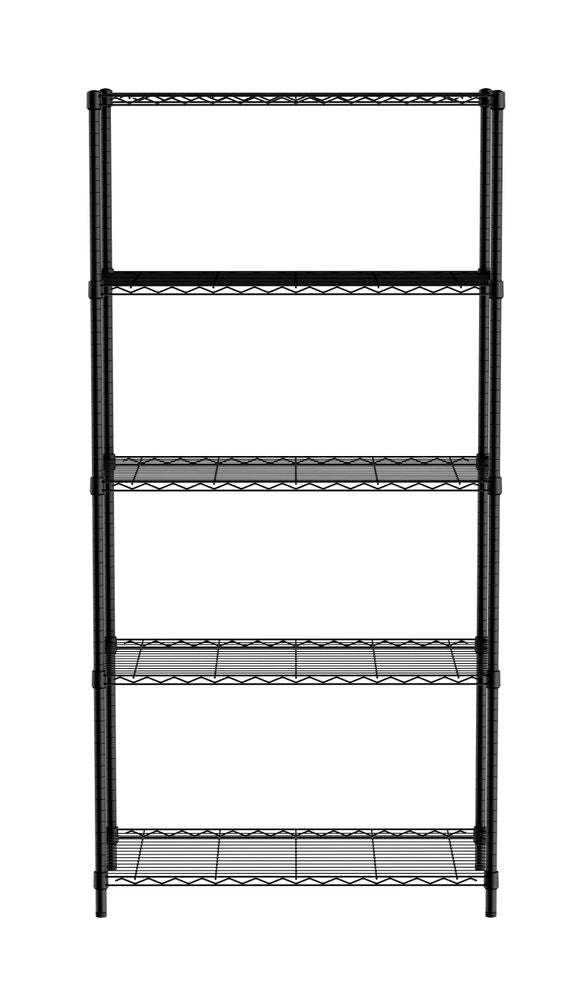 Oppbevaringsstativ med 5 hyller, svart, 910x455x (h) 1830mm