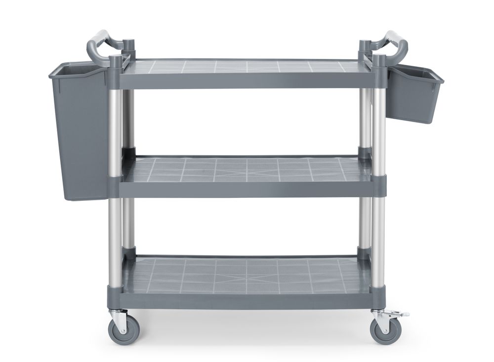 3-hyllers servicevogn av polypropylen, stor, 1010x500x(H)960 mm