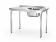 Oppvaskbenk med kum høyre Kitchen Line, boltet, 800x600x850 mm