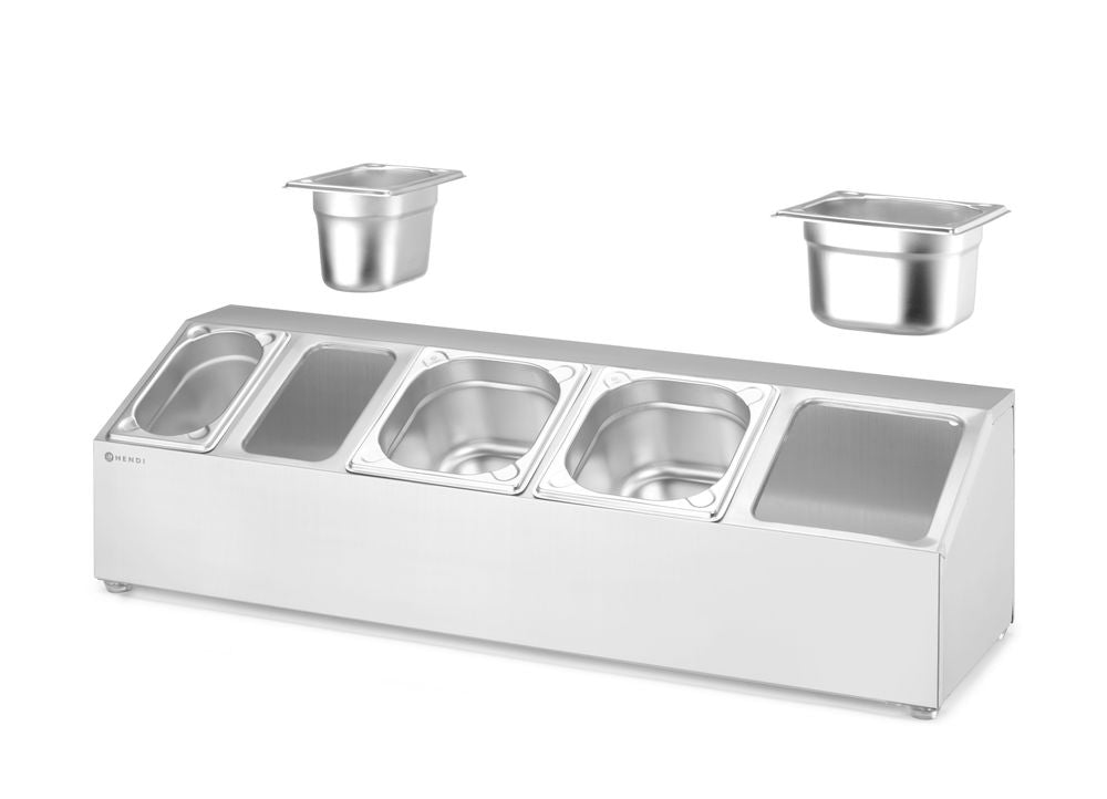Gastronorm beholderholder, 5 rom, 745x245x(H)215mm