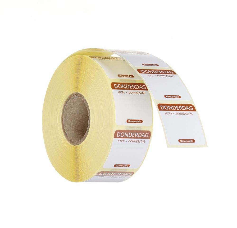 Dagsetiketter mandag, blå, 1000 stk, 25x25 mm (NL/FR/DE) – bilde 5