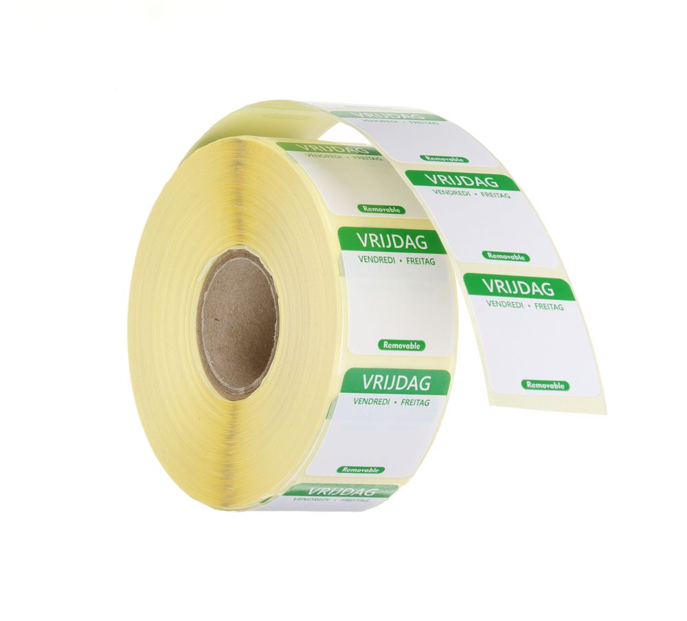 Dagsetiketter onsdag, rød, 1000 stk, 25x25 mm (NL/FR/DE) – bilde 6