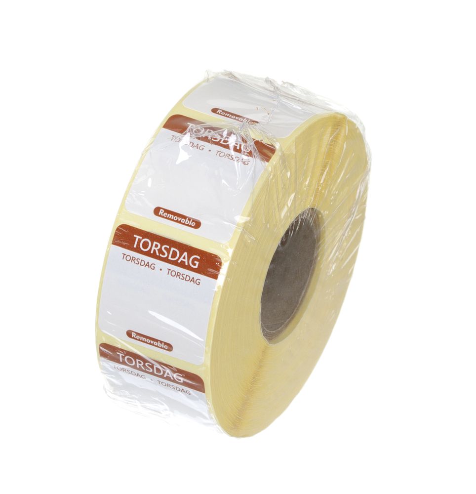 Dagsetiketter torsdag, brun, 1000 stk, 25x25 mm (DA/NO/SV) – bilde 2