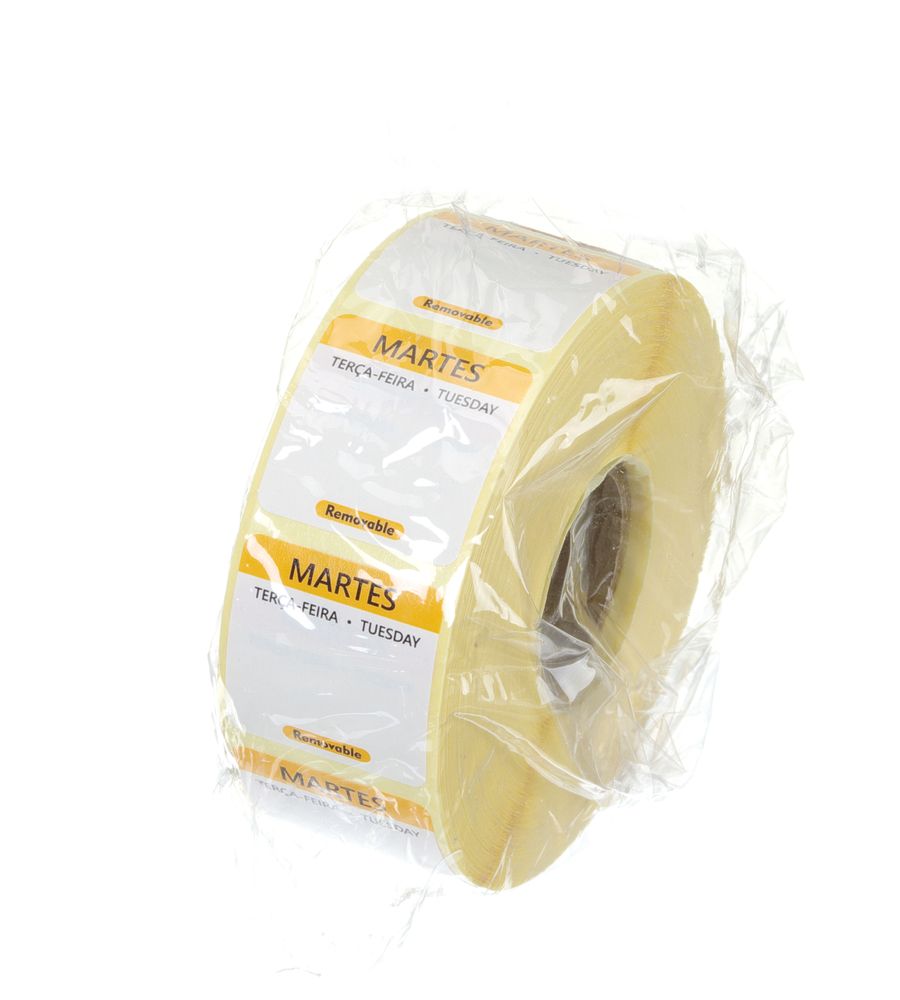 Dagsetiketter tirsdag, gul, 1000 stk, 25x25 mm (ES/PT/EN) – bilde 2