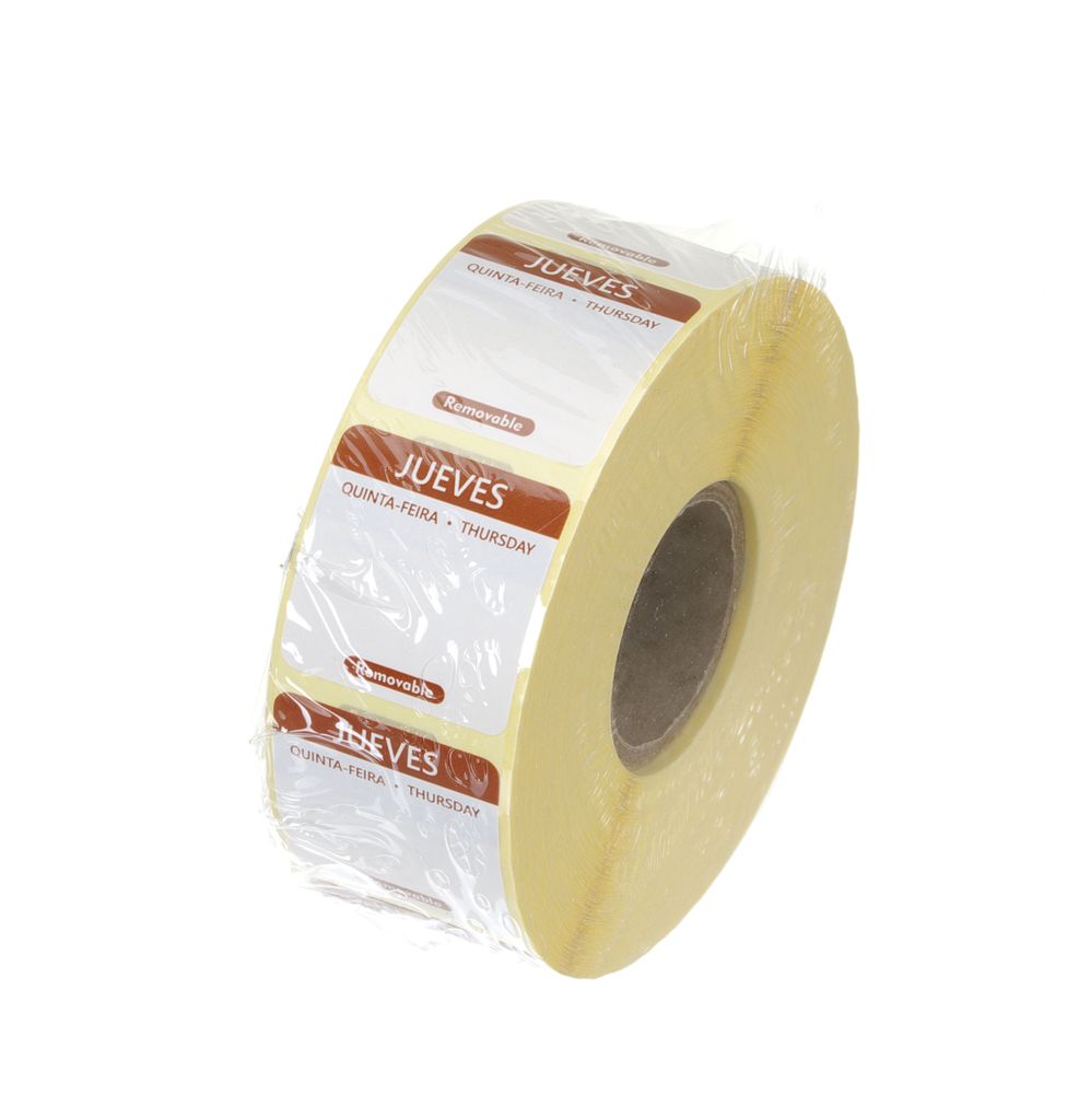Dagsetiketter torsdag, brun, 1000 stk, 25x25 mm (ES/PT/EN) – bilde 2