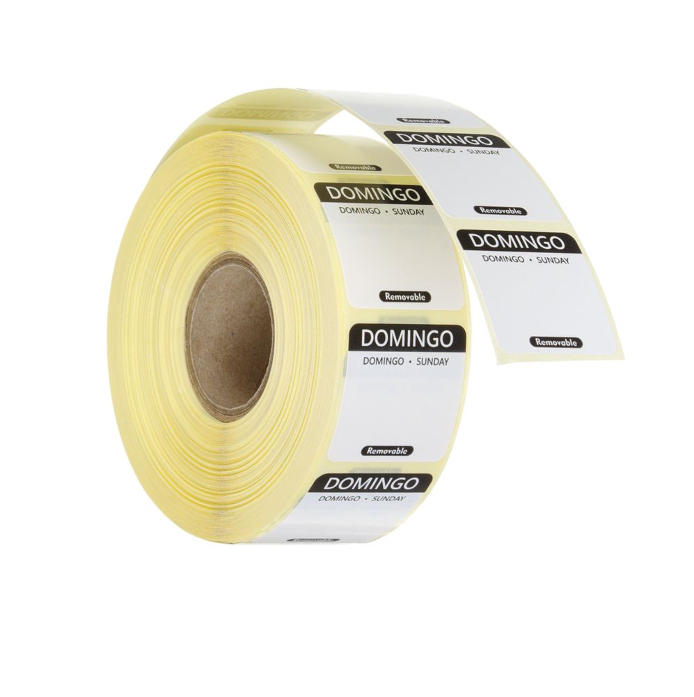 Dagsetiketter mandag, blå, 1000 stk, 25x25 mm (ES/PT/EN) – bilde 3