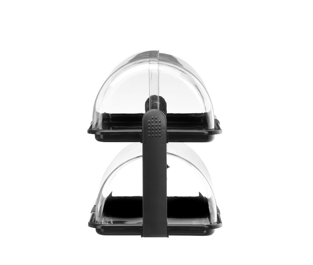 Rolltop-display dobbel, sort, 380x260x355 mm – bilde 5