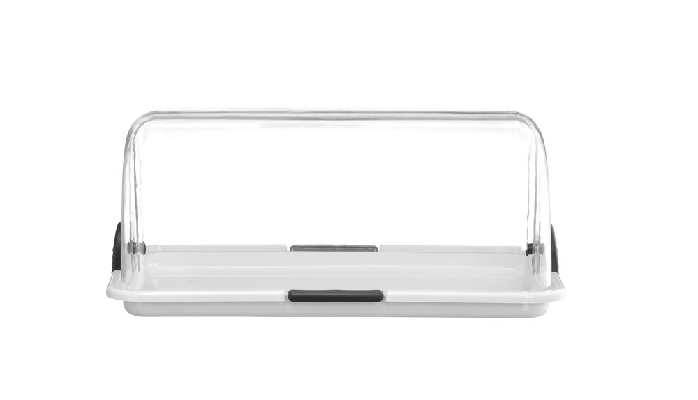 Rolltop-display enkel, hvit, 380x260x170 mm