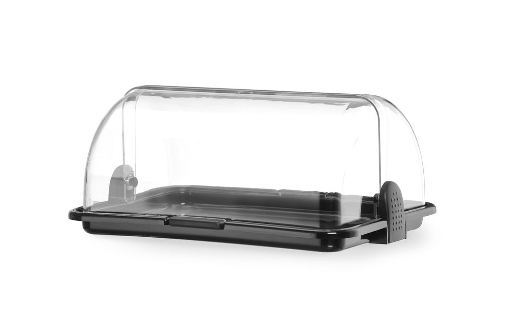 Rolltop-display enkel, sort, 380x260x170 mm – bilde 2